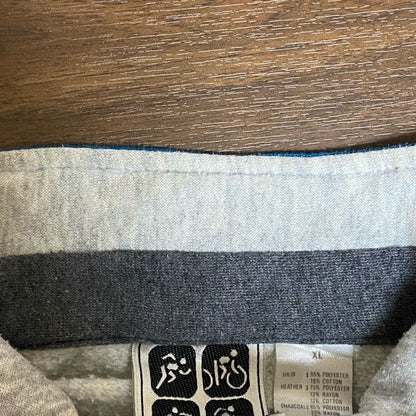 ～90s　ACTIVEWEAR　フルジップ切替スウェット　トレーナー　グレー　パープル　オーバーサイズ　XLサイズ
