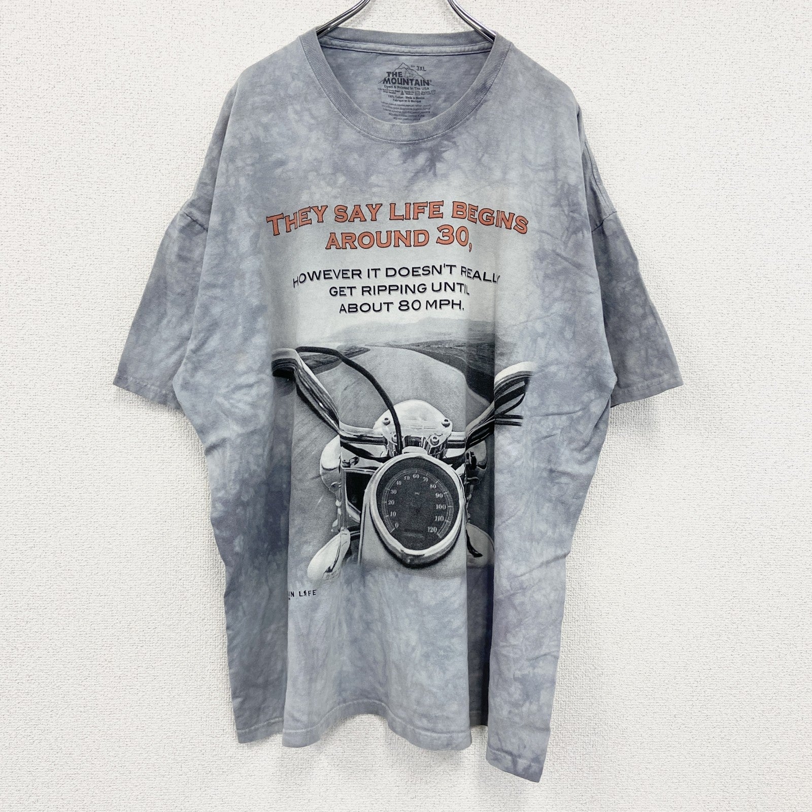 THE MOUNTAIN　ザマウンテン　半袖プリントTシャツ　タイダイ　灰色　グレー　3XLサイズ