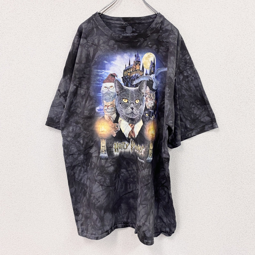 THE MOUNTAIN　ザマウンテン　半袖プリントTシャツ　アニマルT　タイダイ　黒　ブラック　2XLサイズ