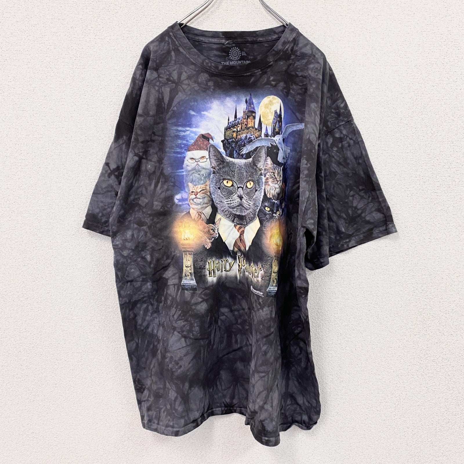 THE MOUNTAIN　ザマウンテン　半袖プリントTシャツ　アニマルT　タイダイ　黒　ブラック　2XLサイズ