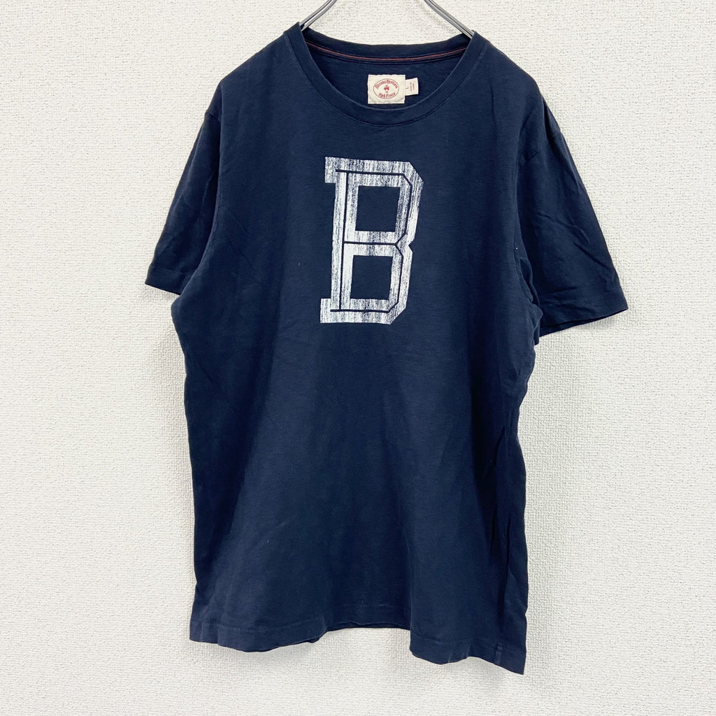 Brooks　Brothers　ブルックスブラザーズ　半袖プリントＴシャツ　紺　ネイビー　Lサイズ