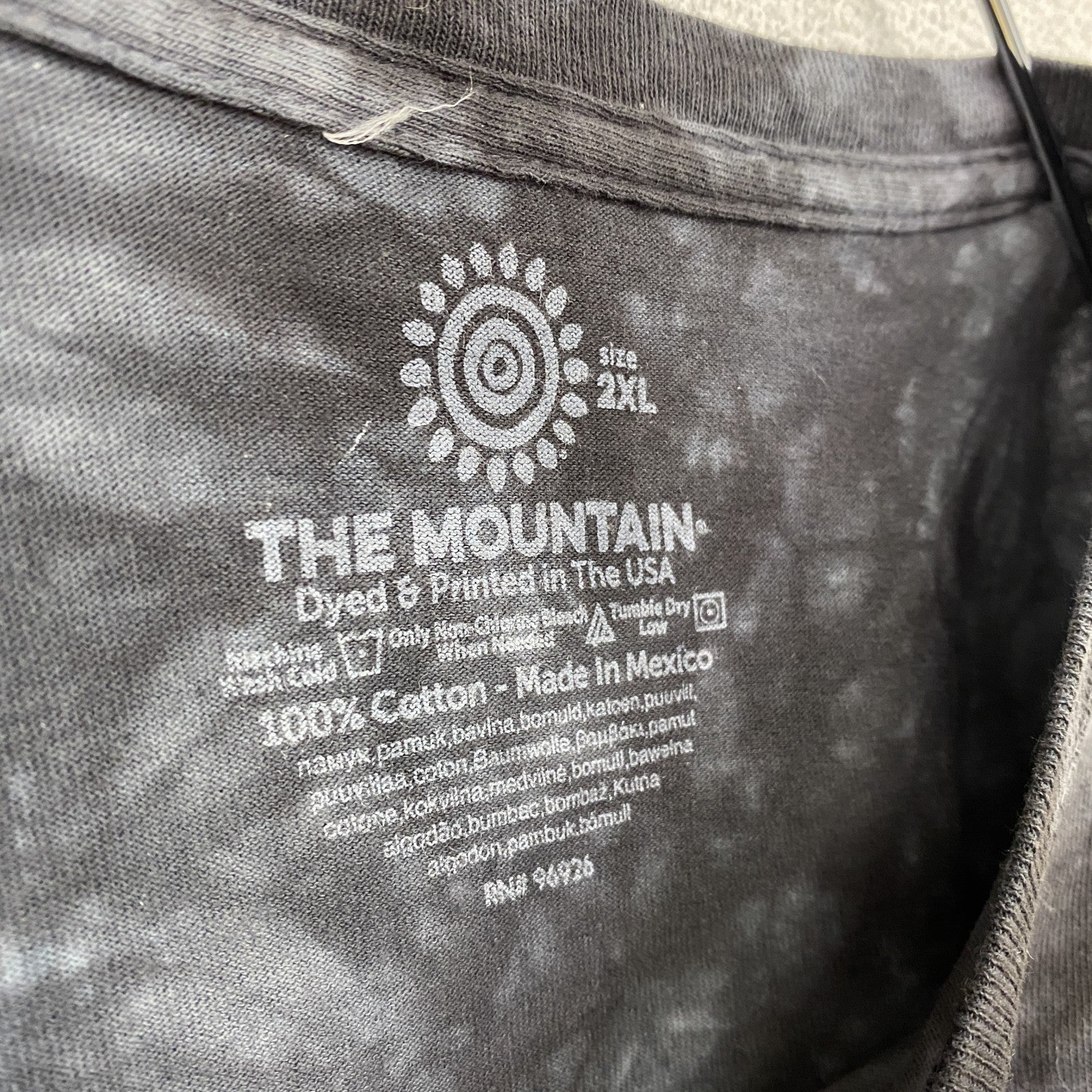 THE MOUNTAIN　ザマウンテン　半袖プリントTシャツ　アニマルT　タイダイ　黒　ブラック　2XLサイズ