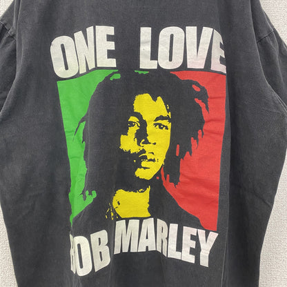 古着 used　Bob Marley　ボブ・マーリー　半袖プリントTシャツ　クルーネック　レトロデザイン　黒　ブラック　XLサイズ
