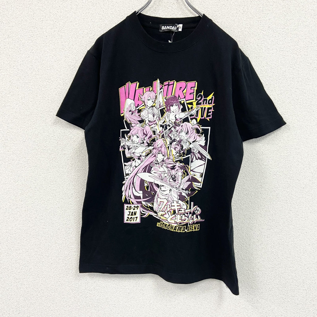 BANDAI　バンダイ　半袖アニメプリントＴシャツ　未使用品　ワルキューレが止まらない　黒　ブラック　Mサイズ