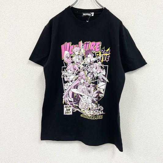 BANDAI　バンダイ　半袖アニメプリントＴシャツ　未使用品　ワルキューレが止まらない　黒　ブラック　Mサイズ