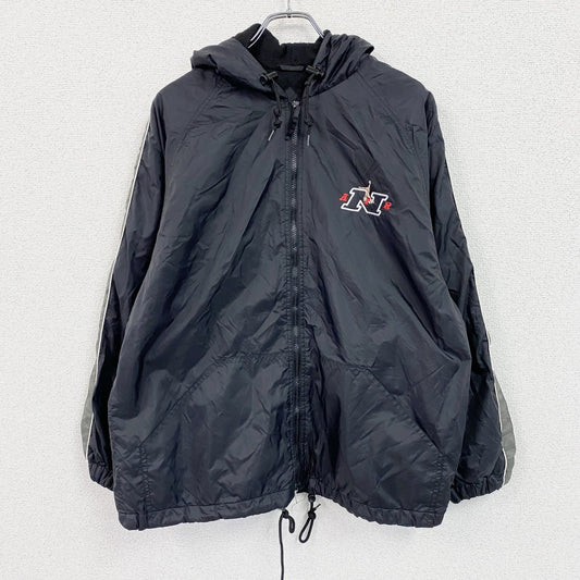 SFO　フルジップナイロンジャケット　フード　黒　ブラック　Sサイズ　