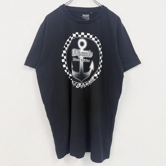 古着 used　Neutral　半袖プリントTシャツ　イカリ　マリン　クルーネック　レトロデザイン　黒　ブラック　XXLサイズ