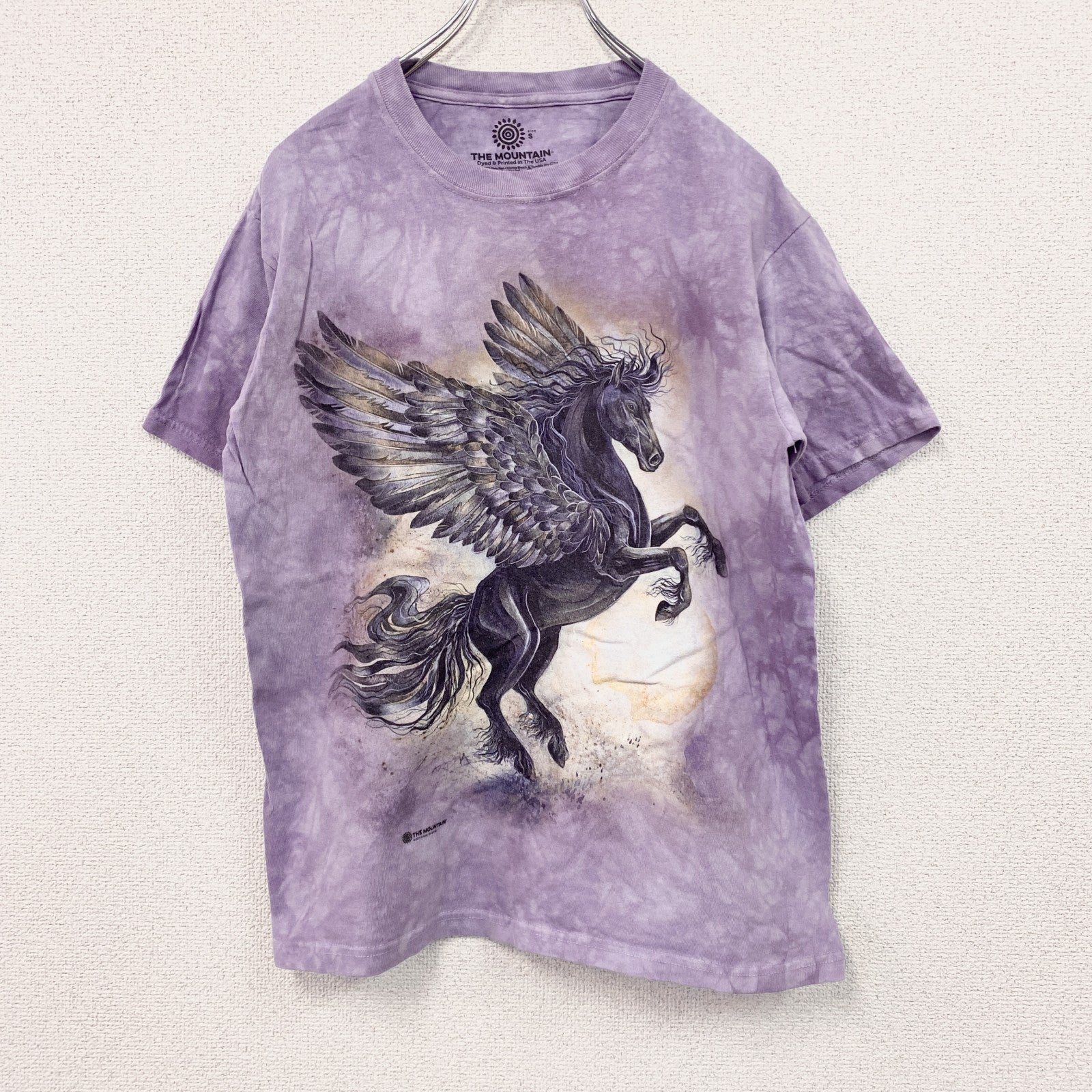 THE MOUNTAIN　ザマウンテン　半袖プリントTシャツ　アニマルT　タイダイ　紫　パープル　Sサイズ