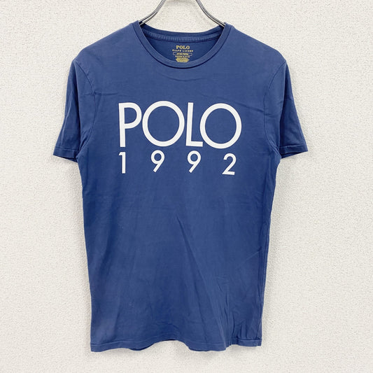 POLO RALPH LAUREN　ラルフローレン　半袖Tシャツ　シングルステッチ　デカロゴ　ロゴプリント　青　ブルー　Sサイズ