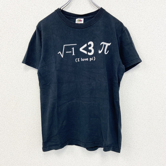 FRUIT OF THE LOOM　半袖プリントTシャツ　I LOVE Tシャツ　数学　ルート　クルーネック　黒　Sサイズ