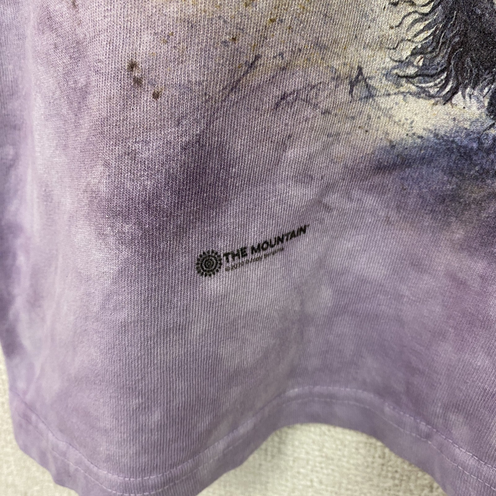 THE MOUNTAIN　ザマウンテン　半袖プリントTシャツ　アニマルT　タイダイ　紫　パープル　Sサイズ