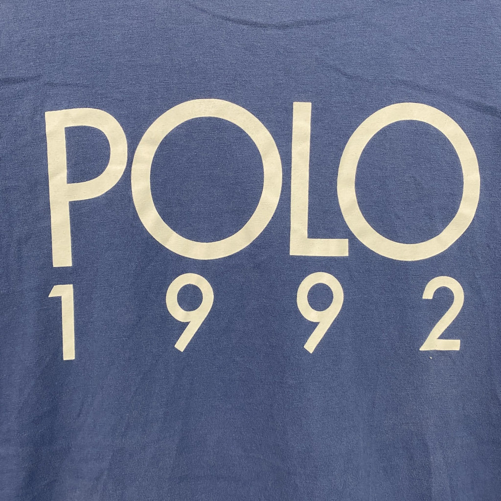 POLO RALPH LAUREN　ラルフローレン　半袖Tシャツ　シングルステッチ　デカロゴ　ロゴプリント　青　ブルー　Sサイズ