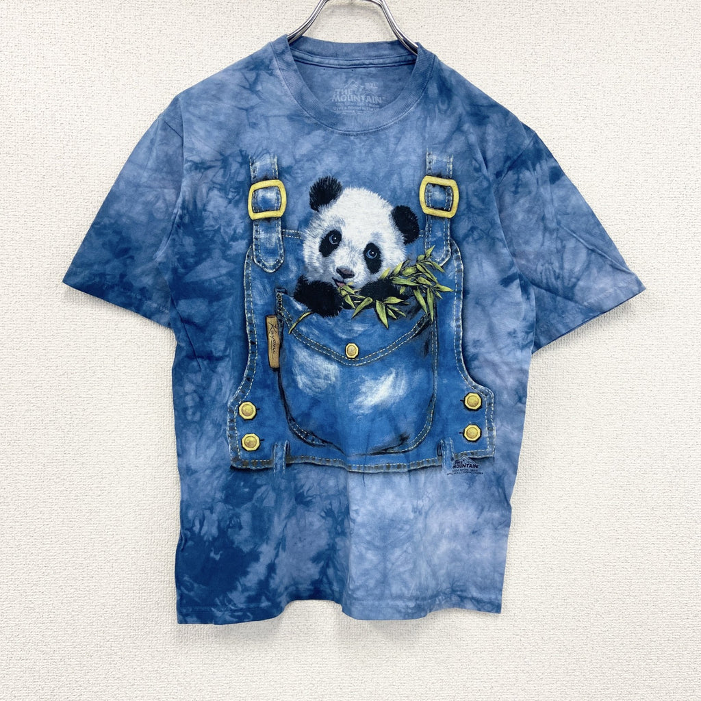 THE MOUNTAIN　ザマウンテン　半袖プリントTシャツ　アニマルT　タイダイ　青　ブルー　XLサイズ