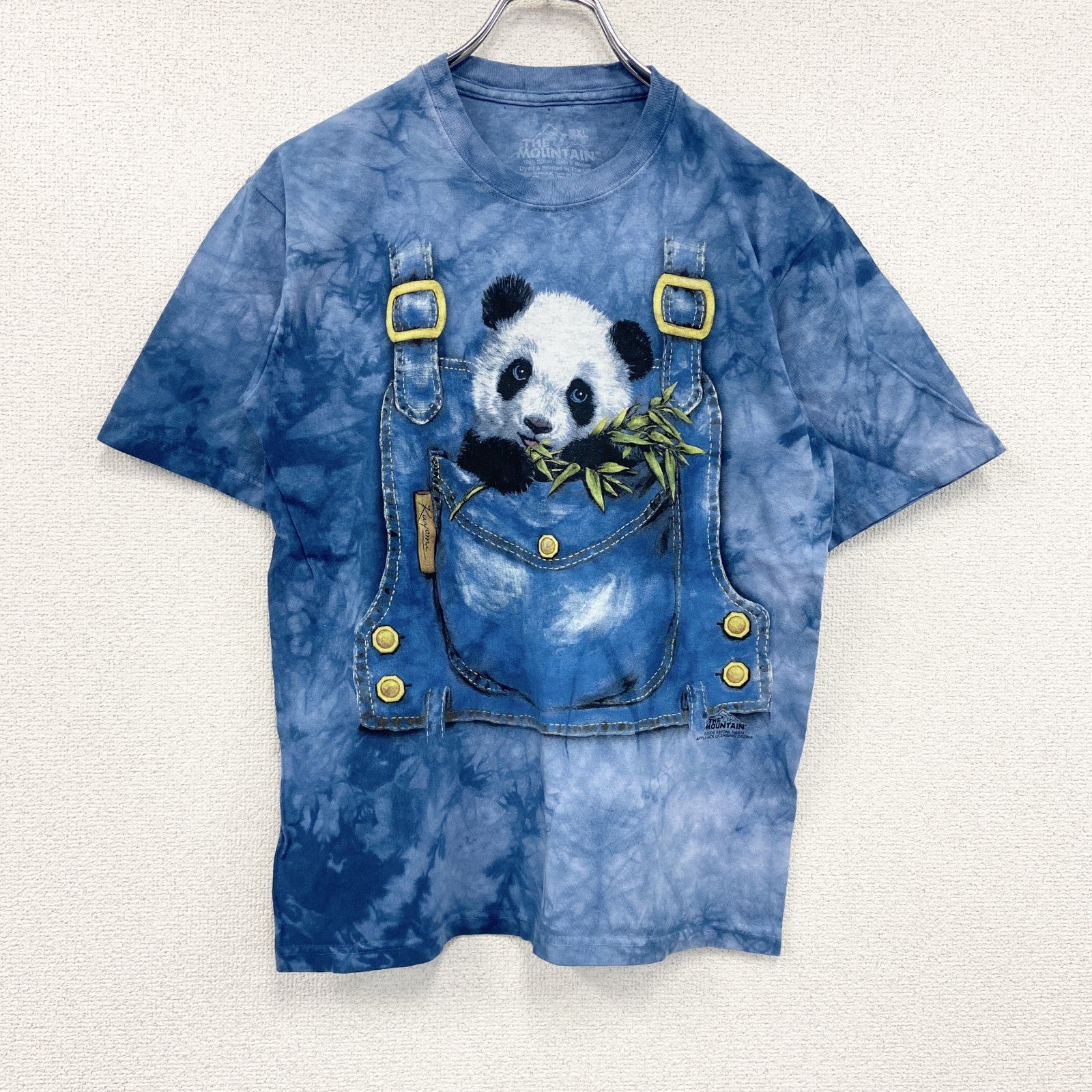 THE MOUNTAIN　ザマウンテン　半袖プリントTシャツ　アニマルT　タイダイ　青　ブルー　XLサイズ