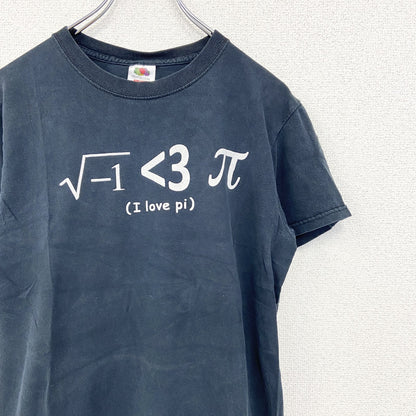 FRUIT OF THE LOOM　半袖プリントTシャツ　I LOVE Tシャツ　数学　ルート　クルーネック　黒　Sサイズ