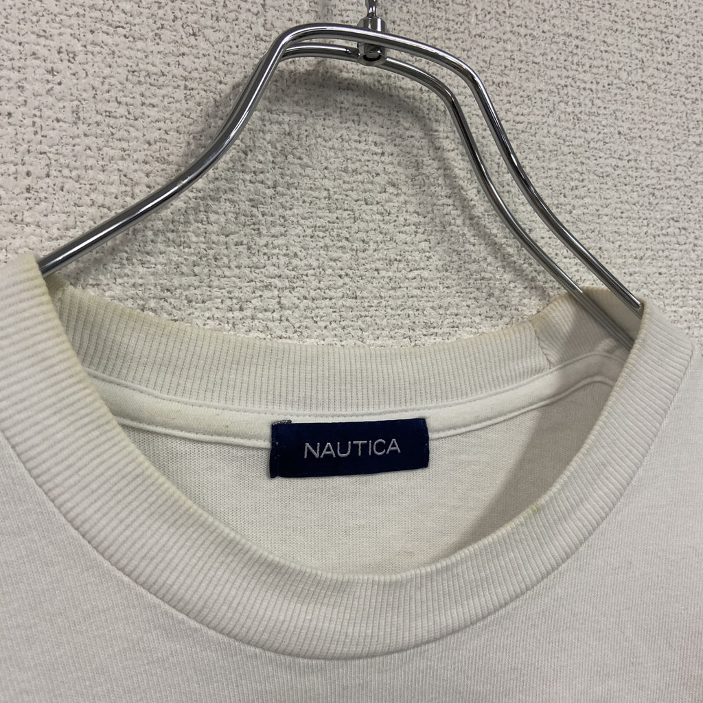 NAUTICA　ノーティカ　半袖プリントＴシャツ　デカロゴ　アーチプリント　白　ホワイト　Lサイズ