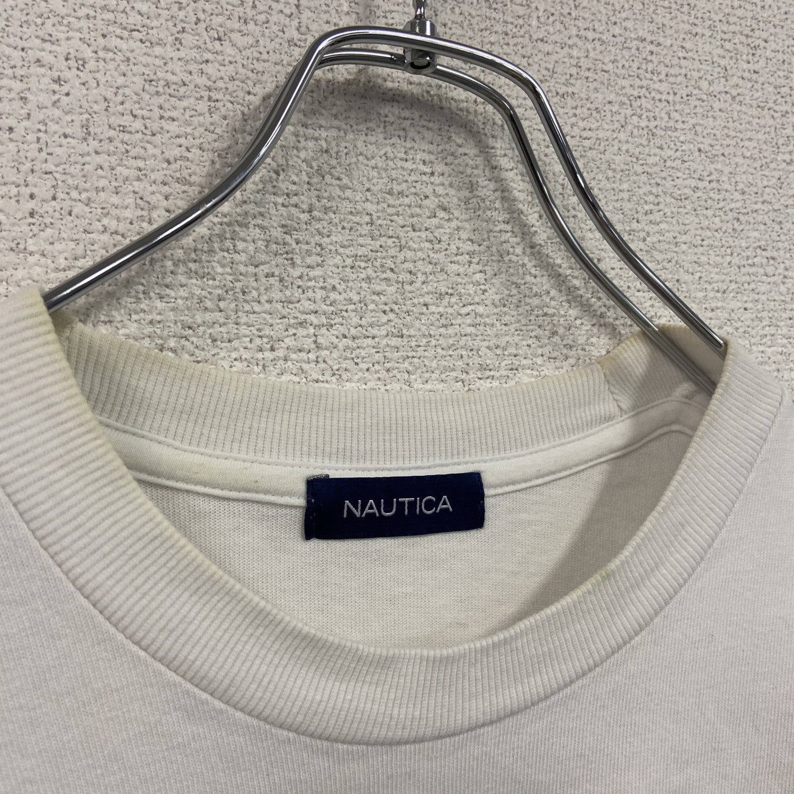 NAUTICA　ノーティカ　半袖プリントＴシャツ　デカロゴ　アーチプリント　白　ホワイト　Lサイズ