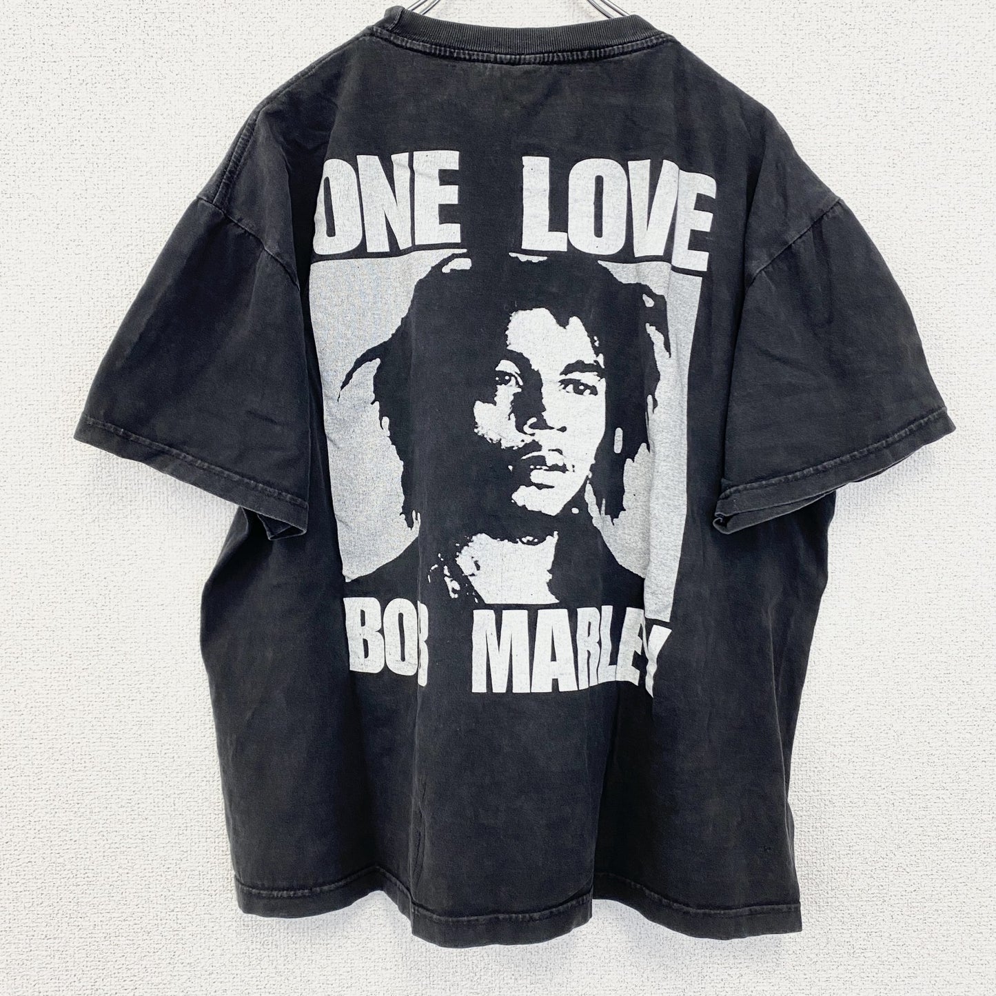 古着 used　Bob Marley　ボブ・マーリー　半袖プリントTシャツ　クルーネック　レトロデザイン　黒　ブラック　XLサイズ