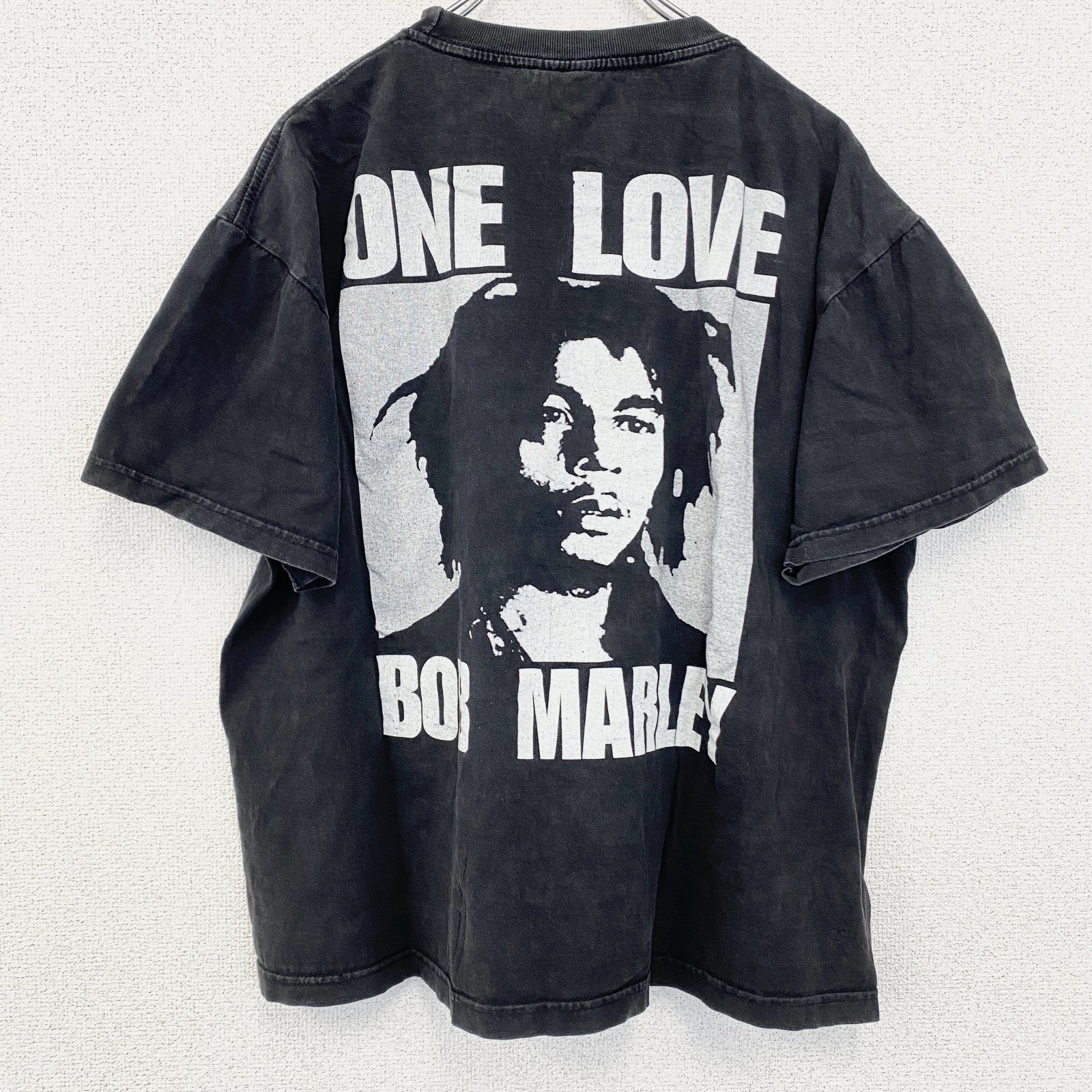 古着 used　Bob Marley　ボブ・マーリー　半袖プリントTシャツ　クルーネック　レトロデザイン　黒　ブラック　XLサイズ
