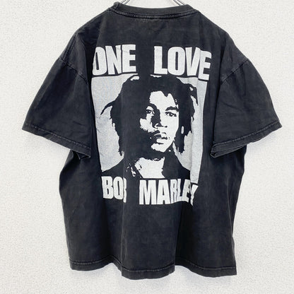 古着 used　Bob Marley　ボブ・マーリー　半袖プリントTシャツ　クルーネック　レトロデザイン　黒　ブラック　XLサイズ