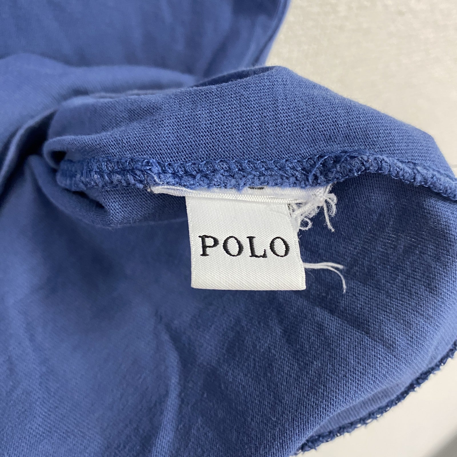 POLO RALPH LAUREN　ラルフローレン　半袖Tシャツ　シングルステッチ　デカロゴ　ロゴプリント　青　ブルー　Sサイズ