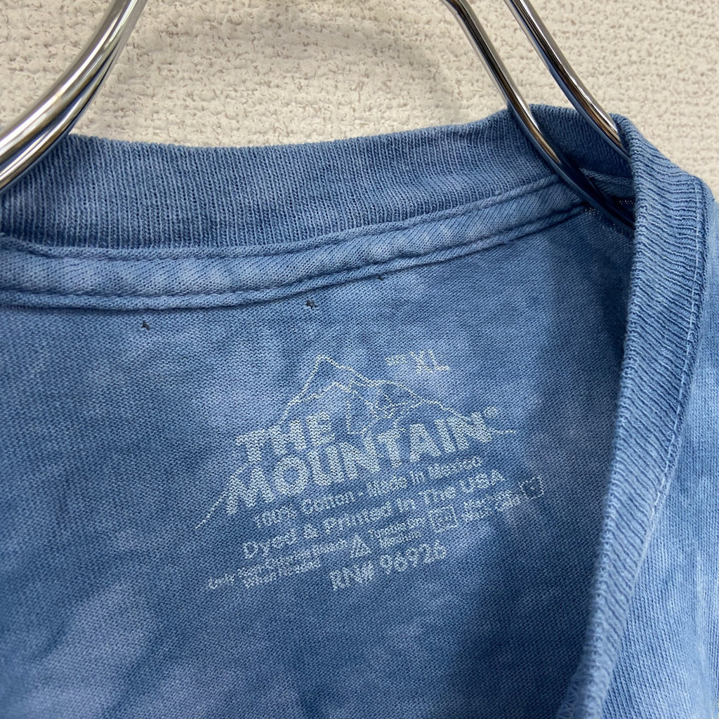 THE MOUNTAIN　ザマウンテン　半袖プリントTシャツ　アニマルT　タイダイ　青　ブルー　XLサイズ