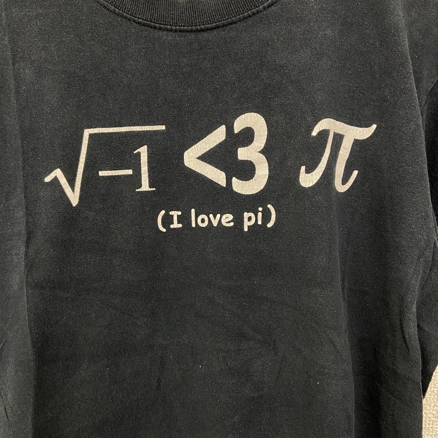 FRUIT OF THE LOOM　半袖プリントTシャツ　I LOVE Tシャツ　数学　ルート　クルーネック　黒　Sサイズ