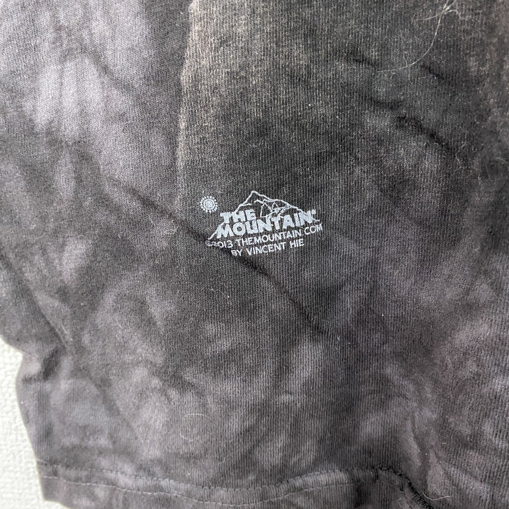 THE MOUNTAIN　ザマウンテン　半袖プリントTシャツ　アニマルT　タイダイ　黒　ブラック　Lサイズ