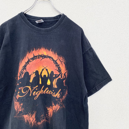 古着 used　FRUIT OF THE LOOM　半袖プリントTシャツ　Nightwish　レトロデザイン　黒　XLサイズ