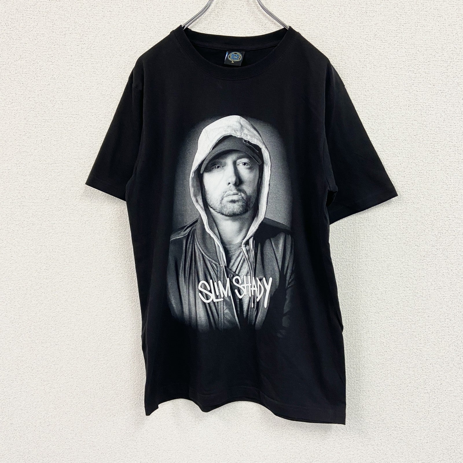 Rocky Rood　エミネム　スリム・シェイディ　半袖プリントラッパーＴシャツ　ヒップホップ　黒　ブラック　Lサイズ