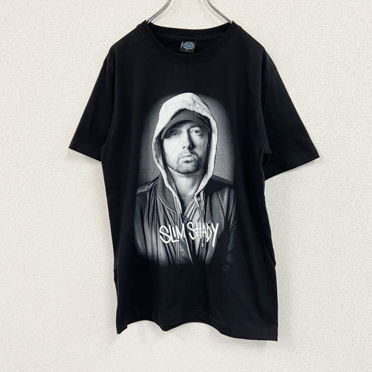Rocky Rood　エミネム　スリム・シェイディ　半袖プリントラッパーＴシャツ　ヒップホップ　黒　ブラック　Lサイズ