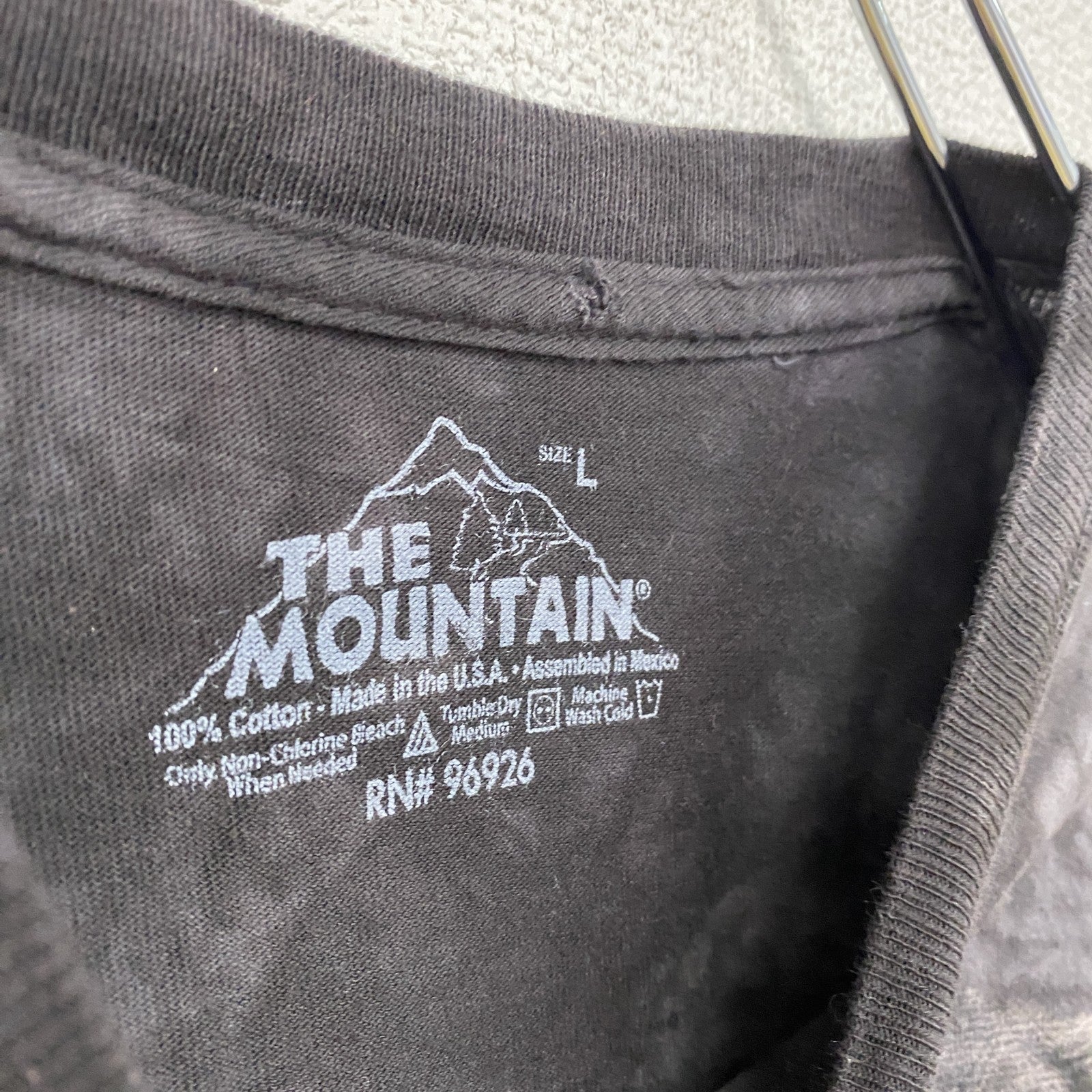 THE MOUNTAIN　ザマウンテン　半袖プリントTシャツ　アニマルT　タイダイ　黒　ブラック　Lサイズ
