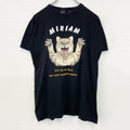 古着 used　inK　半袖プリントTシャツ　猫　MIRIAM　クルーネック　カジュアル　レトロデザイン　黒　ブラック　Sサイズ