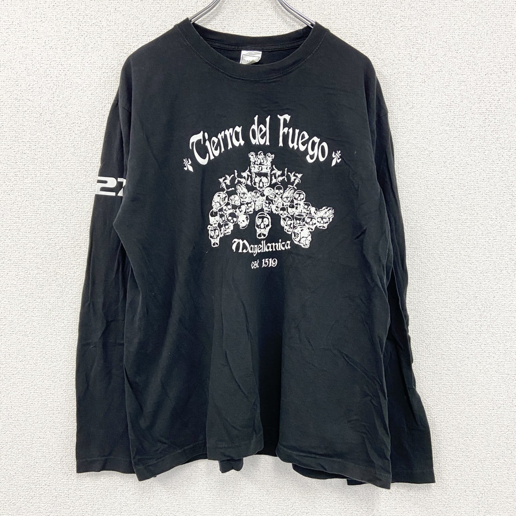Stedman　長袖プリントTシャツ/ロンT　黒　ブラック　XLサイズ