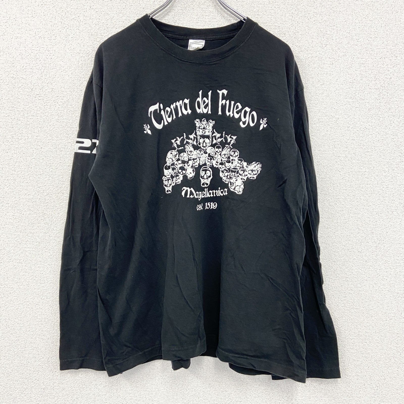 Stedman　長袖プリントTシャツ/ロンT　黒　ブラック　XLサイズ
