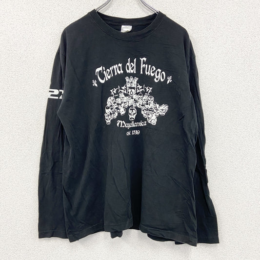 Stedman　長袖プリントTシャツ/ロンT　黒　ブラック　XLサイズ