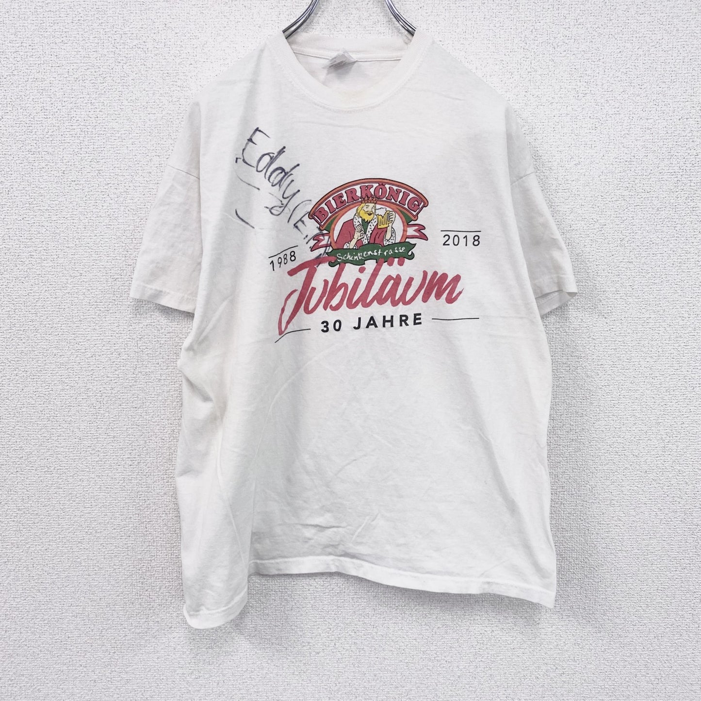 FRUIT OF THE LOOM　フルーツオブザルーム　半袖Tシャツ　Bierkonig　白　ホワイト　XLサイズ　