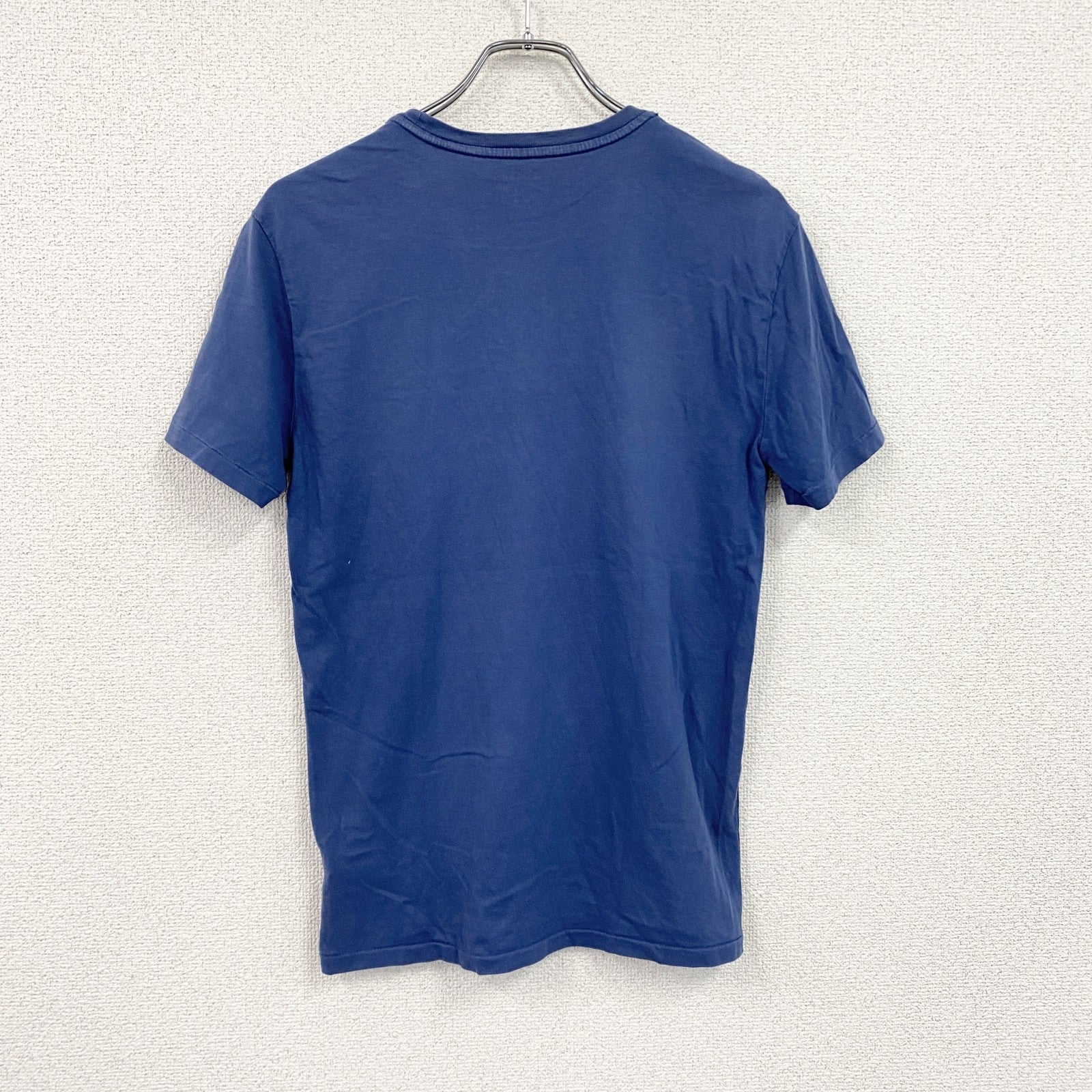 POLO RALPH LAUREN　ラルフローレン　半袖Tシャツ　シングルステッチ　デカロゴ　ロゴプリント　青　ブルー　Sサイズ