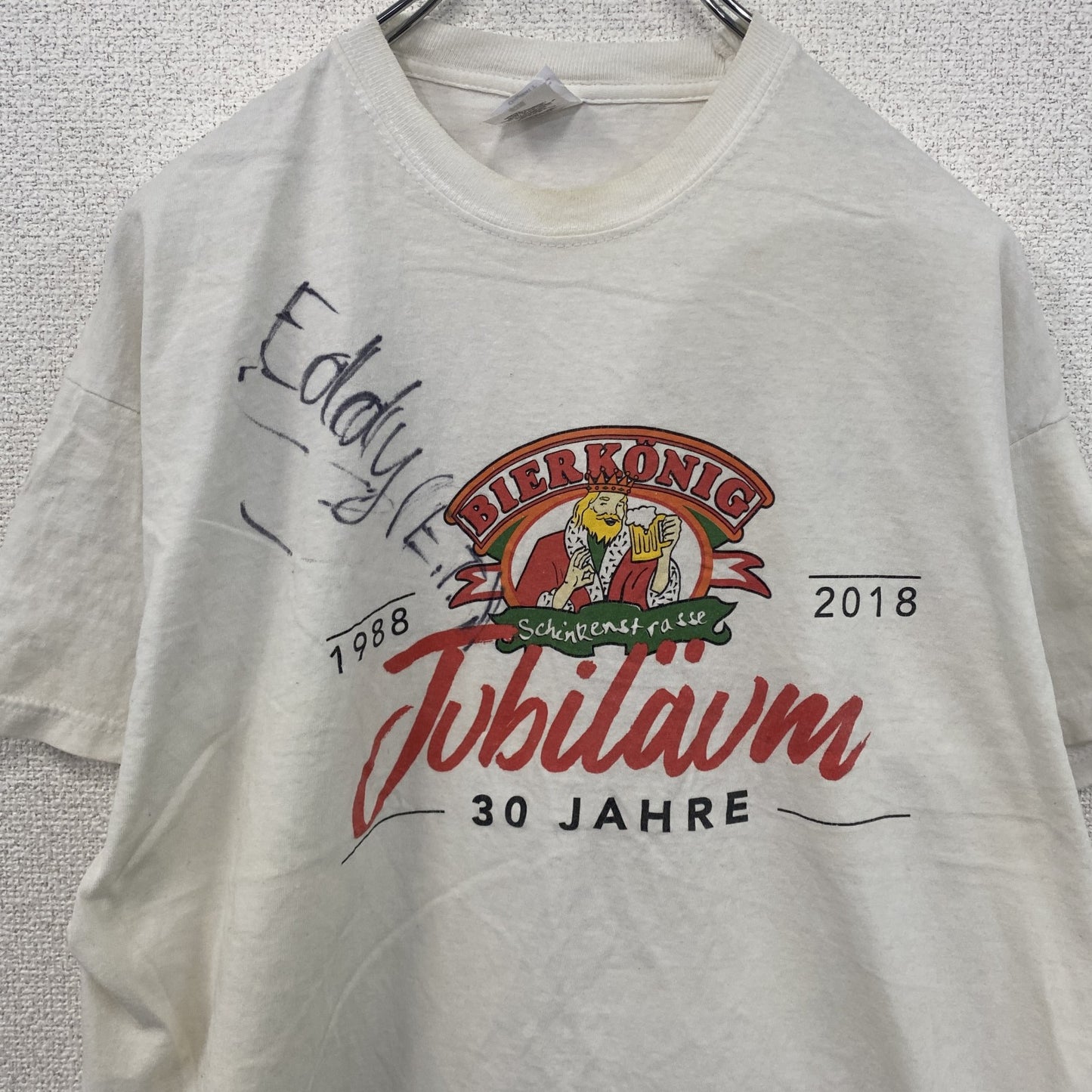 FRUIT OF THE LOOM　フルーツオブザルーム　半袖Tシャツ　Bierkonig　白　ホワイト　XLサイズ　