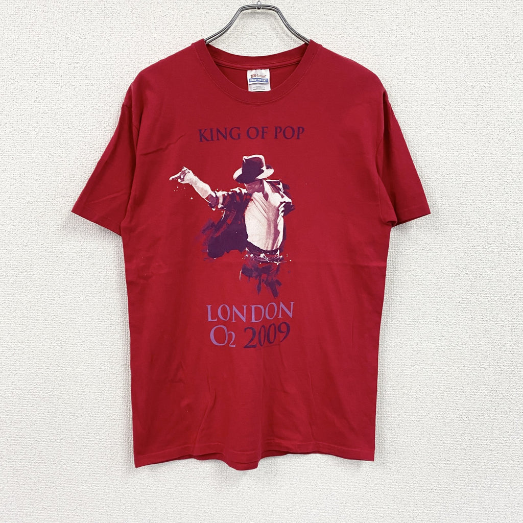 00s　Hanes　ヘインズ　マイケルジャクソン　半袖シンガーTシャツ　King of Pop　ヴィンテージ　赤　レッド　Mサイズ
