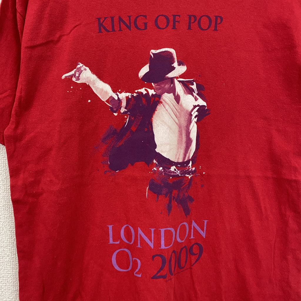 00s　Hanes　ヘインズ　マイケルジャクソン　半袖シンガーTシャツ　King of Pop　ヴィンテージ　赤　レッド　Mサイズ