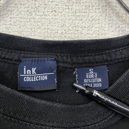 古着 used　inK　半袖プリントTシャツ　猫　MIRIAM　クルーネック　カジュアル　レトロデザイン　黒　ブラック　Sサイズ