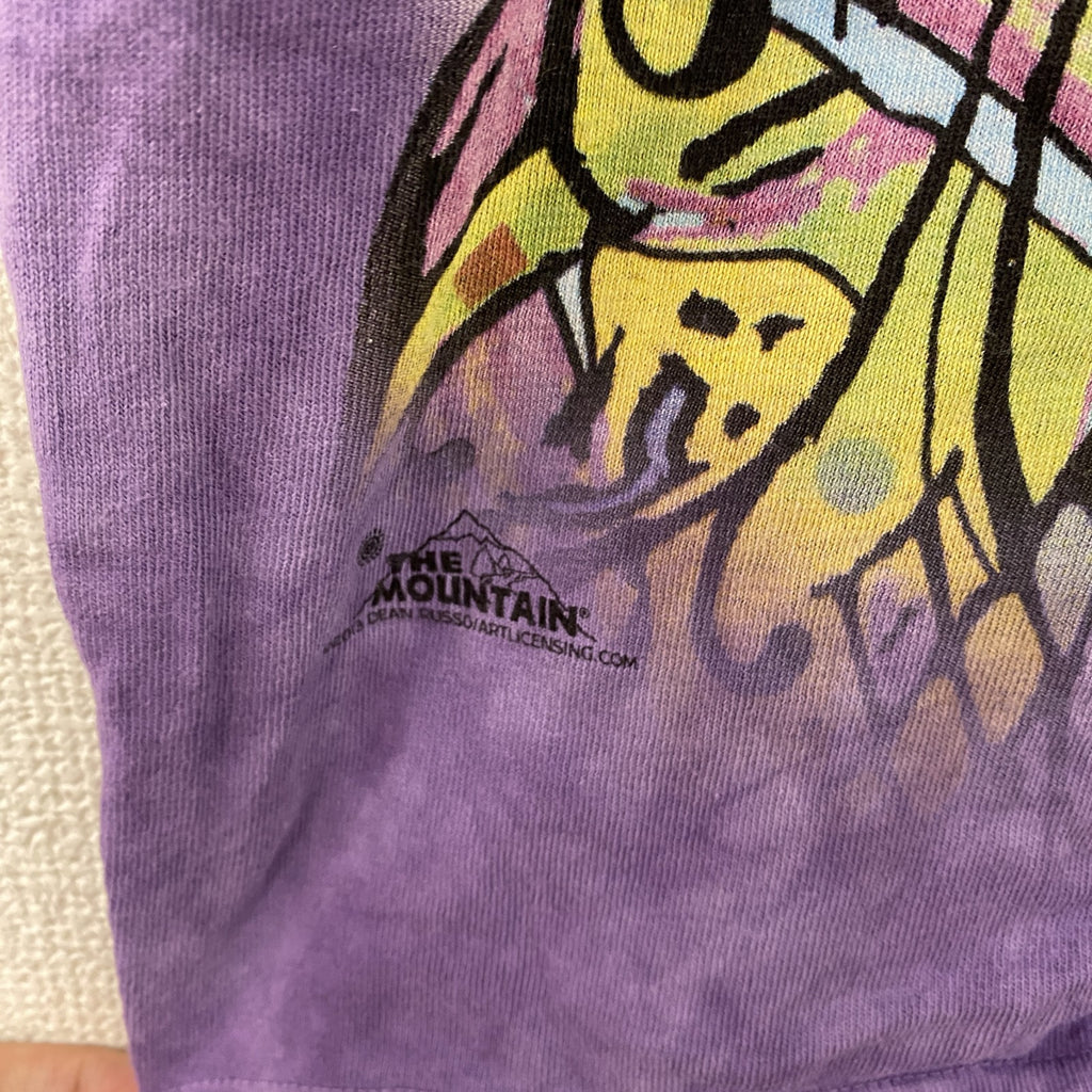 THE MOUNTAIN　ザマウンテン　半袖プリントTシャツ　アニマルT　タイダイ　紫　パープル　Mサイズ