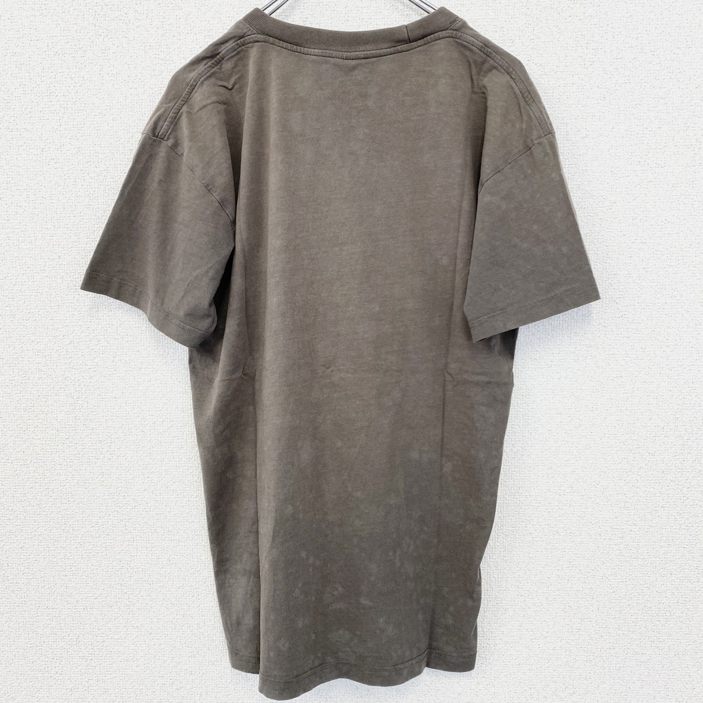 古着 used　BERLIN　ベルリン　半袖プリントTシャツ　クルーネック　レトロデザイン　カーキグレー　Mサイズ