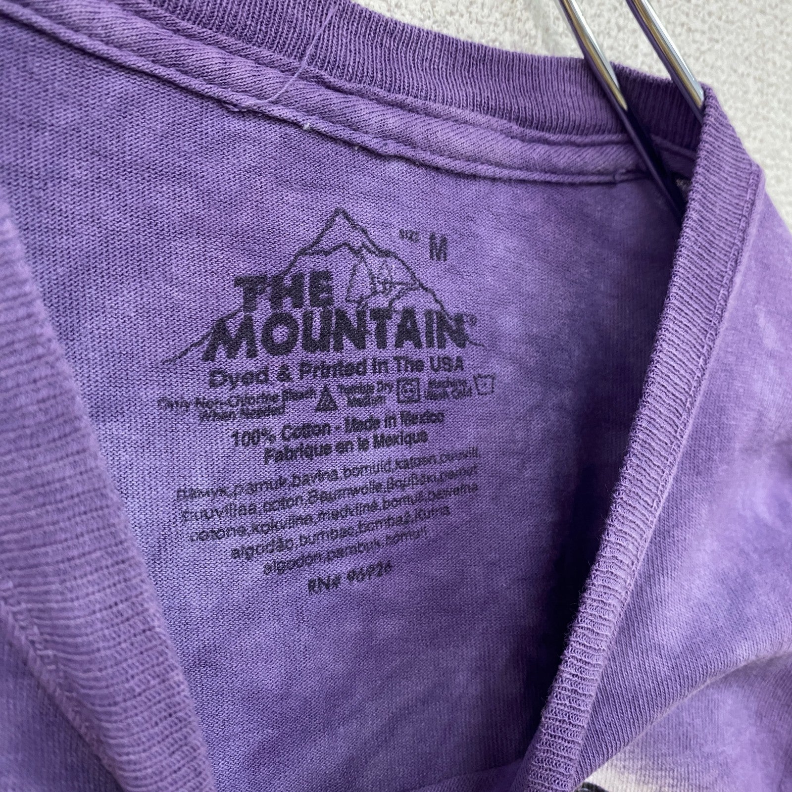 THE MOUNTAIN　ザマウンテン　半袖プリントTシャツ　アニマルT　タイダイ　紫　パープル　Mサイズ