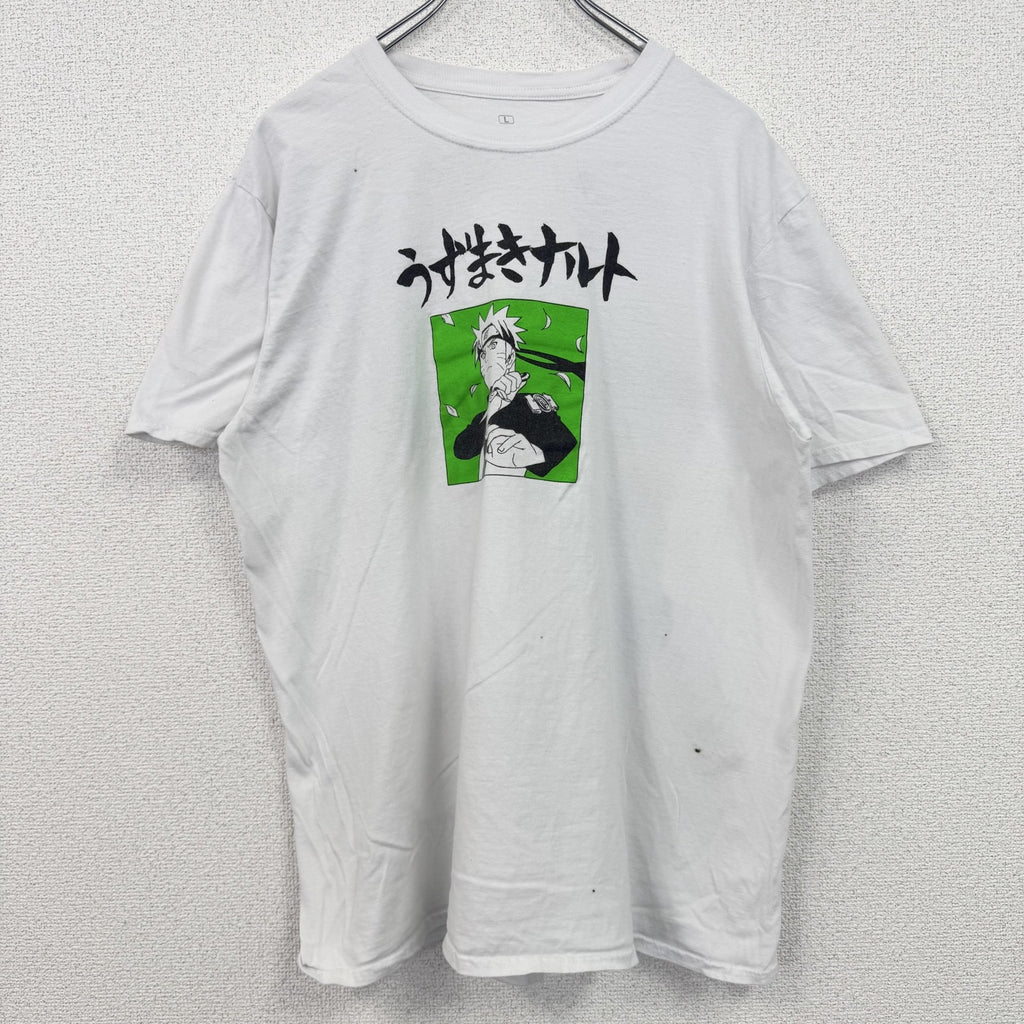 古着 used　NARUTO　ナルト　半袖アニメプリントTシャツ　JUMP　ジャンプ　クルーネック　レトロデザイン　Lサイズ