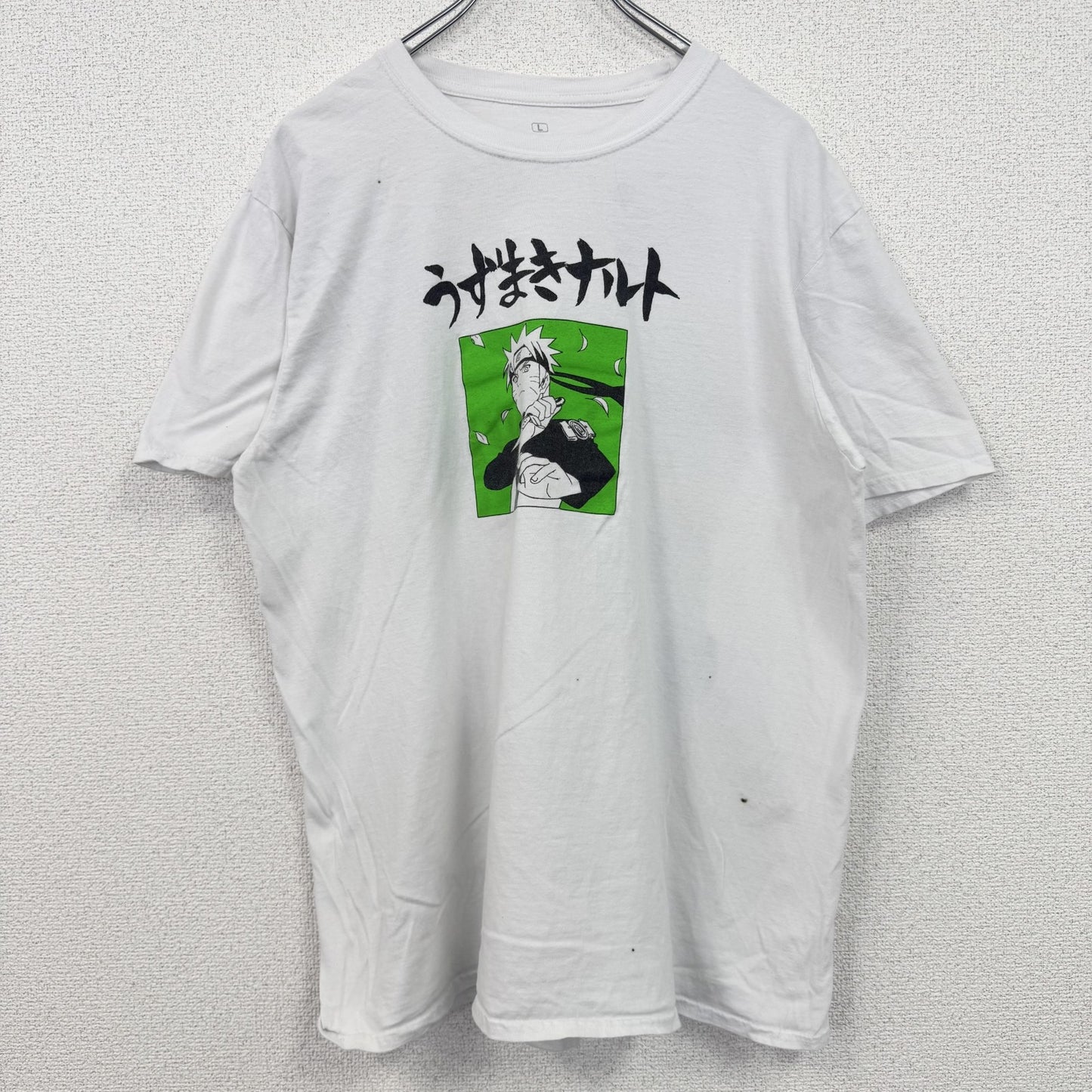 古着 used　NARUTO　ナルト　半袖アニメプリントTシャツ　JUMP　ジャンプ　クルーネック　レトロデザイン　Lサイズ
