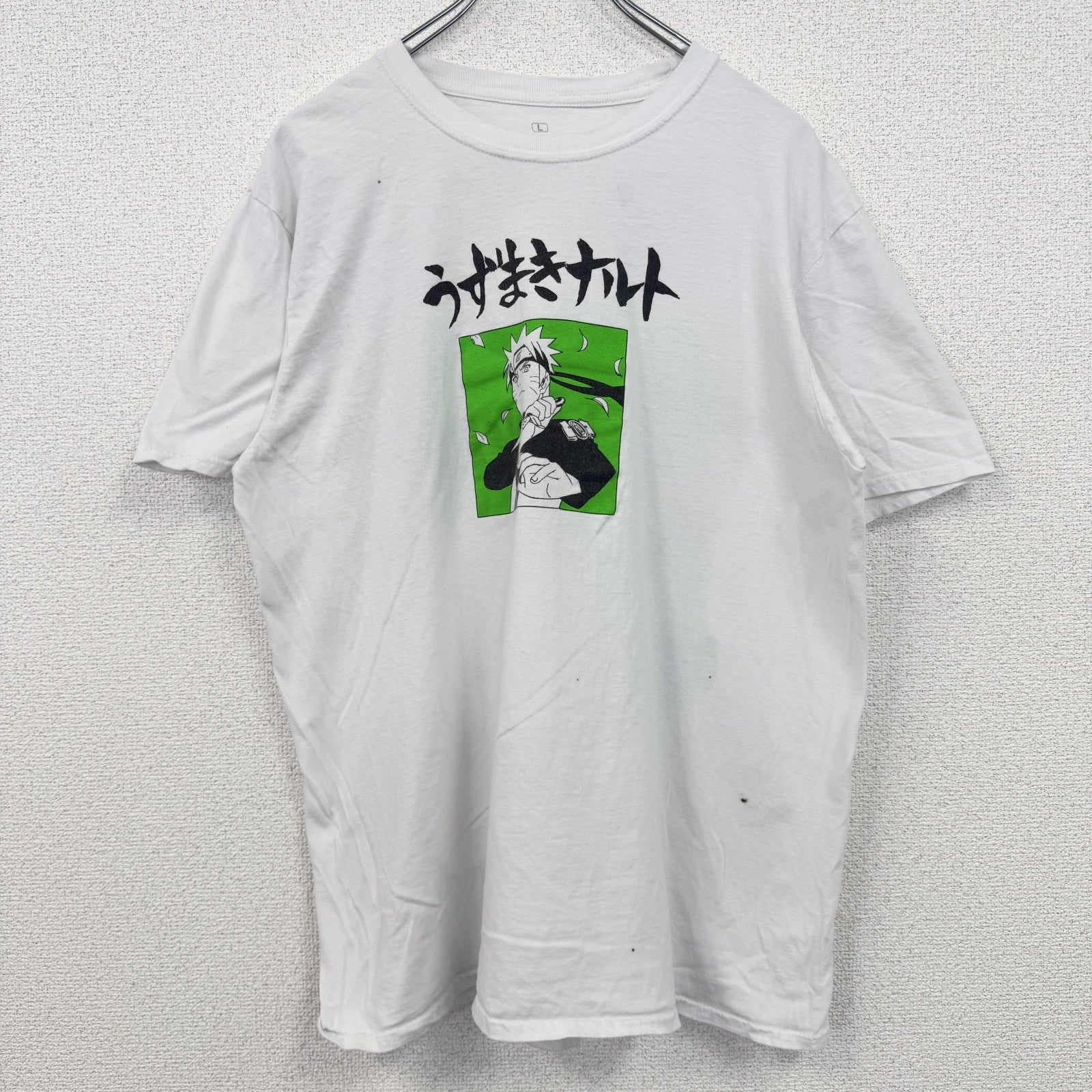 古着 used　NARUTO　ナルト　半袖アニメプリントTシャツ　JUMP　ジャンプ　クルーネック　レトロデザイン　Lサイズ
