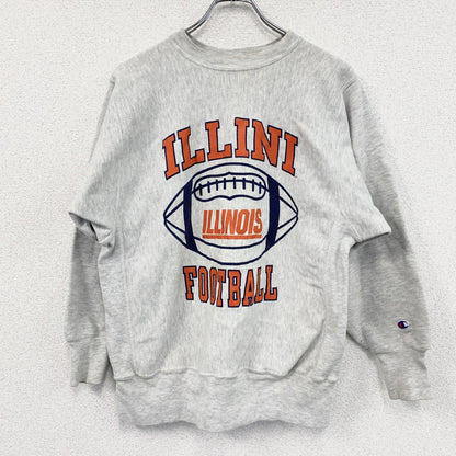 90s　Champion　チャンピオン　リバースウィーブ　スウェット/トレーナー　3連プリント　刺繍タグ　霜降りグレー　Lサイズ