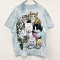 THE MOUNTAIN　ザマウンテン　半袖プリントTシャツ　アニマルT　タイダイ　水色　ライトブルー　Lサイズ